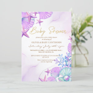 Invitation Ocean Beach Baby shower Neutre hommes-femmes