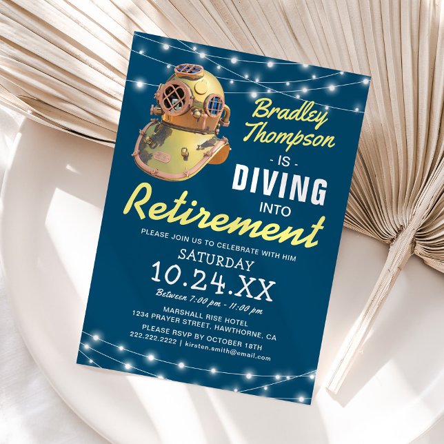 Invitation Ocean Beach | Fête de retraite Plongeon (Créateur téléchargé)