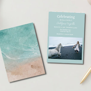 Invitation Ocean Beach Funeral Photo Célébration de la vie