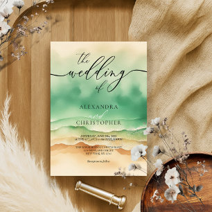 Invitation Ocean Beach Watercolor moderne soleil