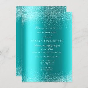 Invitation Océan Blue Parties scintillant Spark Sand nuptiale