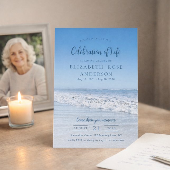 Invitation Ocean Celebration Of Life Memorial  (Créateur téléchargé)