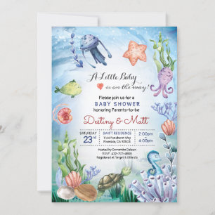 Invitation Ocean Marine Life mignon Corail Mer