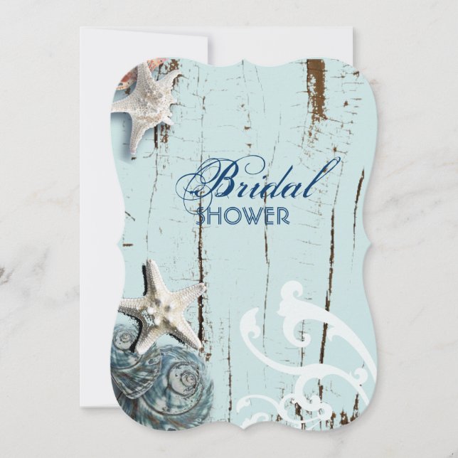 Invitation océan moderne SeaShells Beach nuptiale (Devant)