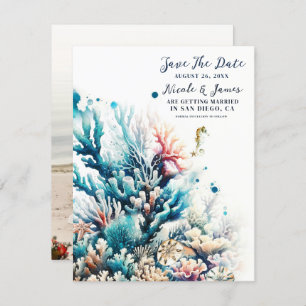Invitation Ocean Splash Sea Coral Aquarelle Enregistrer la da
