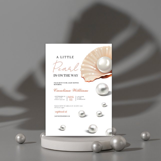 Invitation Océan un peu perle sous le baby shower de mer (Créateur téléchargé)