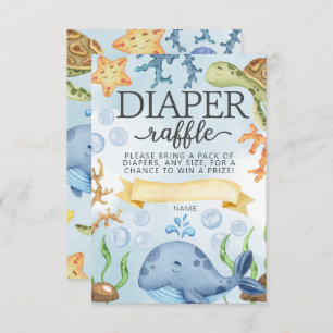 Invitation Ocean Under the Sea Diaper Raffle Card Insérer