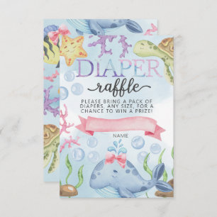 Invitation Ocean Under the Sea Diaper Raffle Card Insérer Gir