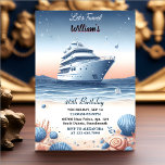 Invitation Ocean Waves Travel Ancre Yacht 40e anniversaire<br><div class="desc">Embarquez pour une aventure nautique avec notre invitation "Seaside Serenity" 40th Birthday Invitation! Rejoignez-nous pour fêter votre anniversaire d'étape au milieu des vagues océaniques apaisantes et de l'attrait d'un yacht. Cet élégant design promet une fête d'anniversaire qui saisit à la fois le frisson de l'aventure et la tranquillité de la...</div>