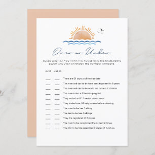 Invitation OCEANSIDE Beach Baby Over Under Baby shower Game