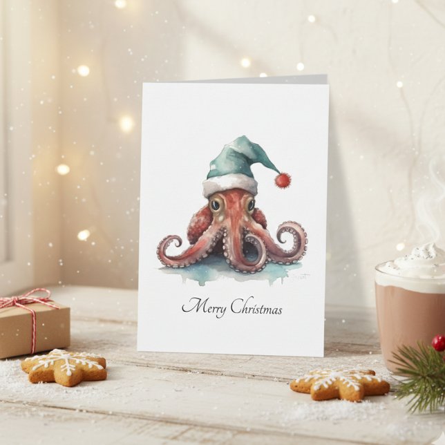 Invitation Octopus Christmas Joy, coutume (Créateur téléchargé)