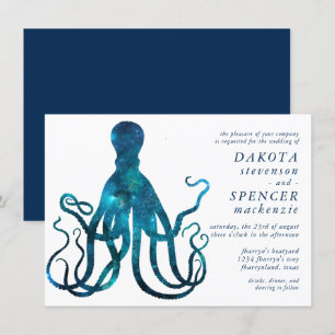 Invitation Octopus cosmique nautique   Marina Sea Life Mariag