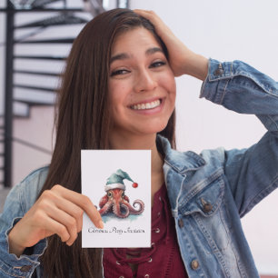 Invitation Octopus de Noël, personnalisable