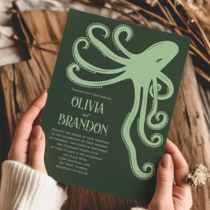 Invitation Octopus Deep Sea Stylisé Mariage moderne