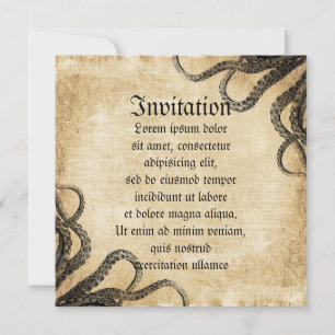 Invitation Octopus Vintage