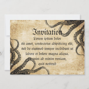 Invitation Octopus vintage