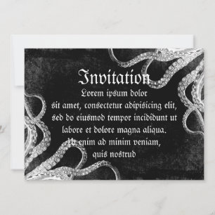 Invitation Octopus vintage foncé