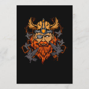 Invitation Odin Norse Mythologie Viking God & Ravens