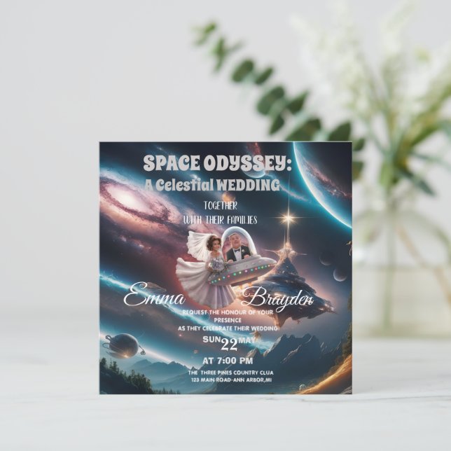 INVITATION ODYSSEY DE L'ESPACE : UN MARIAGE CÉLESTE (Debout devant)