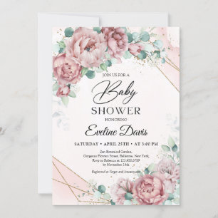 Invitation Oeucalyptus à fleurs de roses roses roses roses