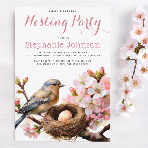 Invitation Oeuf de nid de la fête de nid Aquarelle florale ro