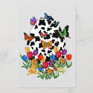 Invitation Oeuf de pâques de peau de vache