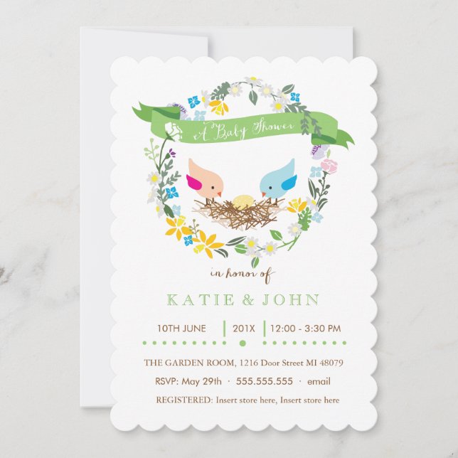 Invitation Oeuf jaune| Baby shower neutre (Devant)