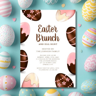 Invitation Oeufs au chocolat mignons Brunch de Pâques