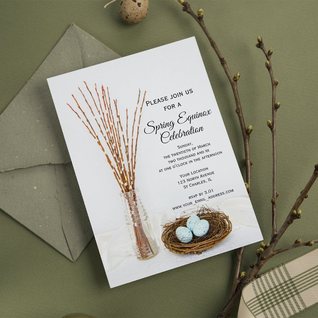 Invitation Œufs de Nid d'Oiseau Rustique Célébration de l'Équ (Créateur téléchargé)