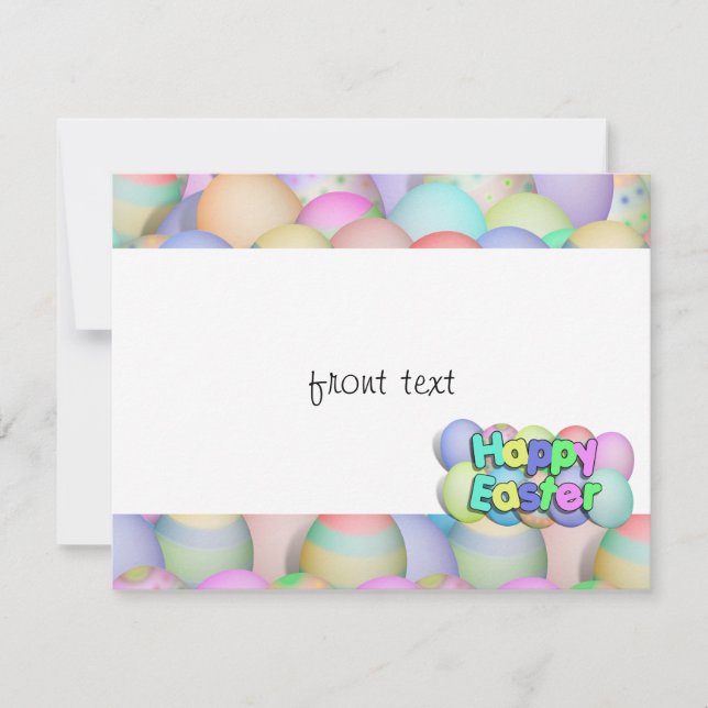 Invitation Oeufs de Pâques colorés - Joyeux Pâques (Devant)