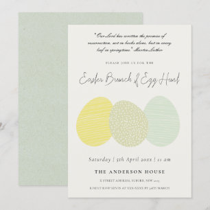 INVITATION ŒUFS DE PÂQUES EN PASTEL DÉLICAT DOUX BRUNCH & CHA