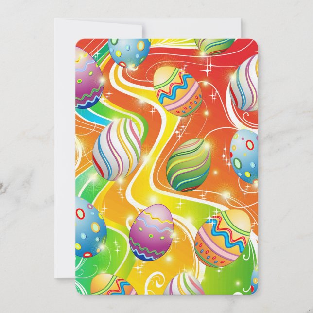 Invitation Œufs de Pâques Motif de Fête (Devant)