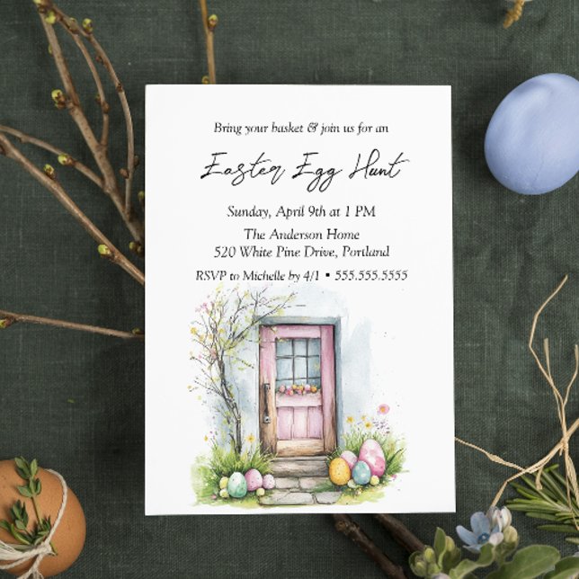 Invitation Oeufs Devant La Porte Chasse Aux Oeufs De Pâques (Créateur téléchargé)
