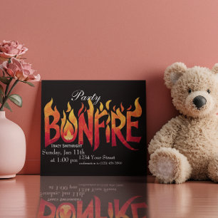 Invitation Œuvre d'art au mot de feu de joie