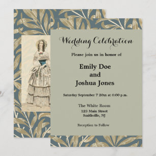 Invitation Œuvre d'art de mariage victorien de 1844