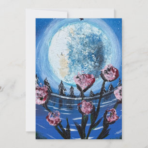 Invitation Œuvre d'art faite à la main au clair de lune et au