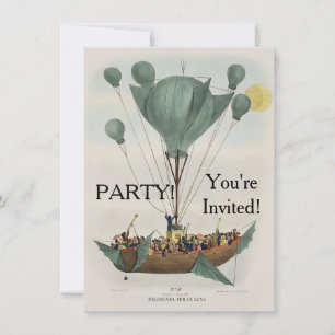 Invitation Œuvre d'art représentant un dirigeable ancien