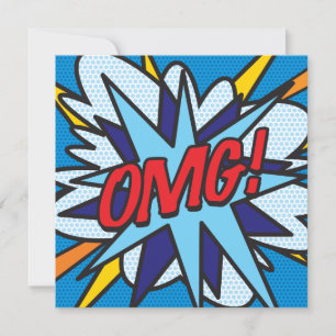 Invitation OEuvres comiques colorées et modernes OMG