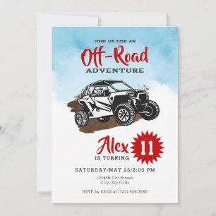 Invitation Off Road Adventure VTT Monster Truck Anniversaire