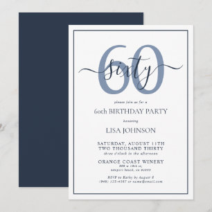Invitation Officielle 60e anniversaire Marine Bleu Classic Sc