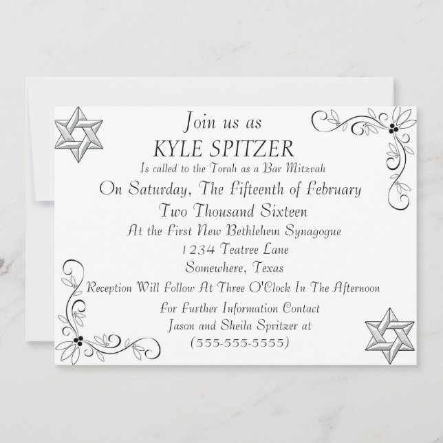 Invitation officielle Bar Mitzvah (Devant)