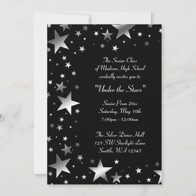 Invitation officielle de bal de promo Sous les éto (Devant)