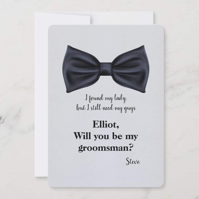 Invitation officielle de Bowtie Groomsman (Devant)