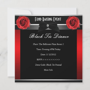 Invitation officielle de rose rouge en tenue de so