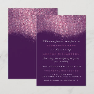Invitation officielle Rose rose Paillettes Violet