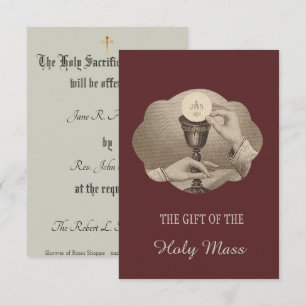 Invitation Offre commémorative de masse catholique de coeur