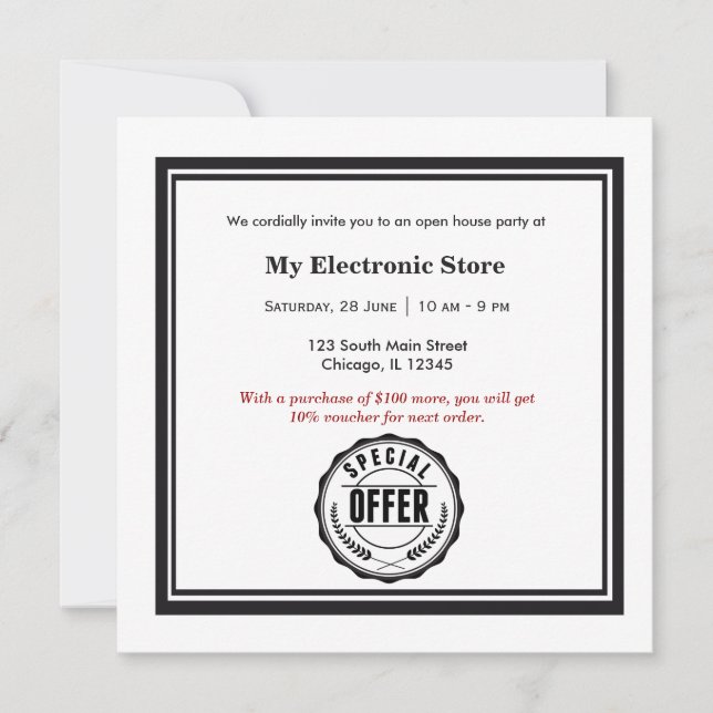Invitation Offre spéciale Grande ouverture (Devant)