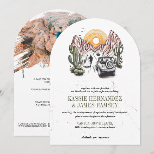 Invitation Offroad Canyon Couple Mariage