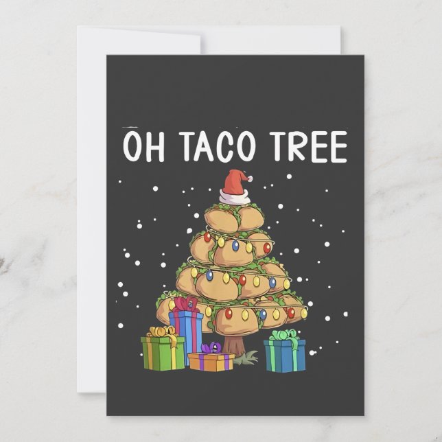 Invitation Oh Arbre Taco Nourriture Mexicaine Drôle Noël Sale (Devant)