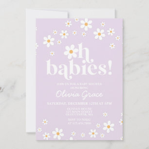 Invitation Oh Babies ! Baby shower lilas de Daisy